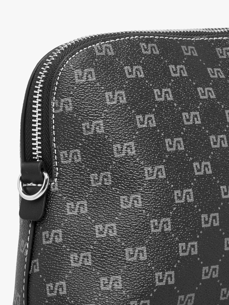 Tia Monogram Print Crossbody Bag with Adjustable Strap