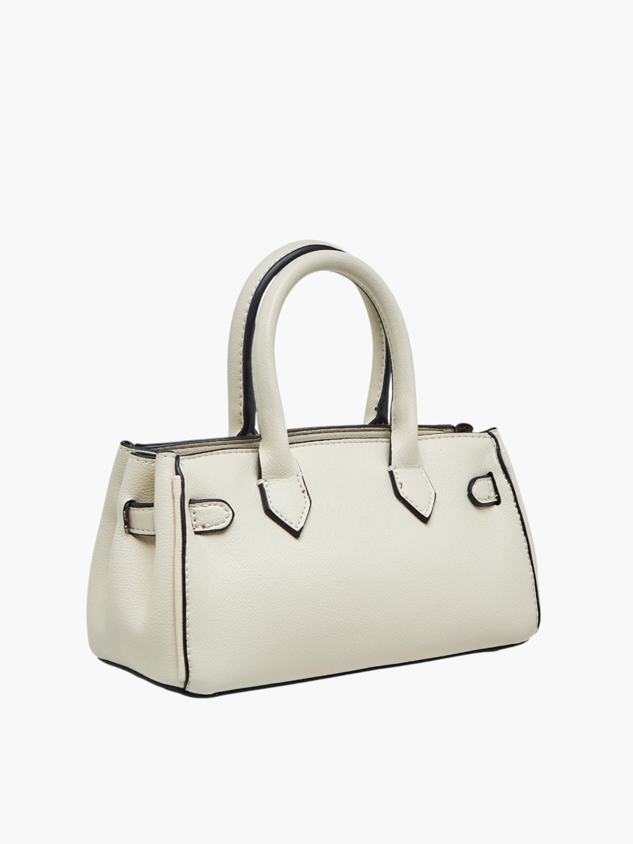 Textured Tote Bag with Detachable Chain Strap
