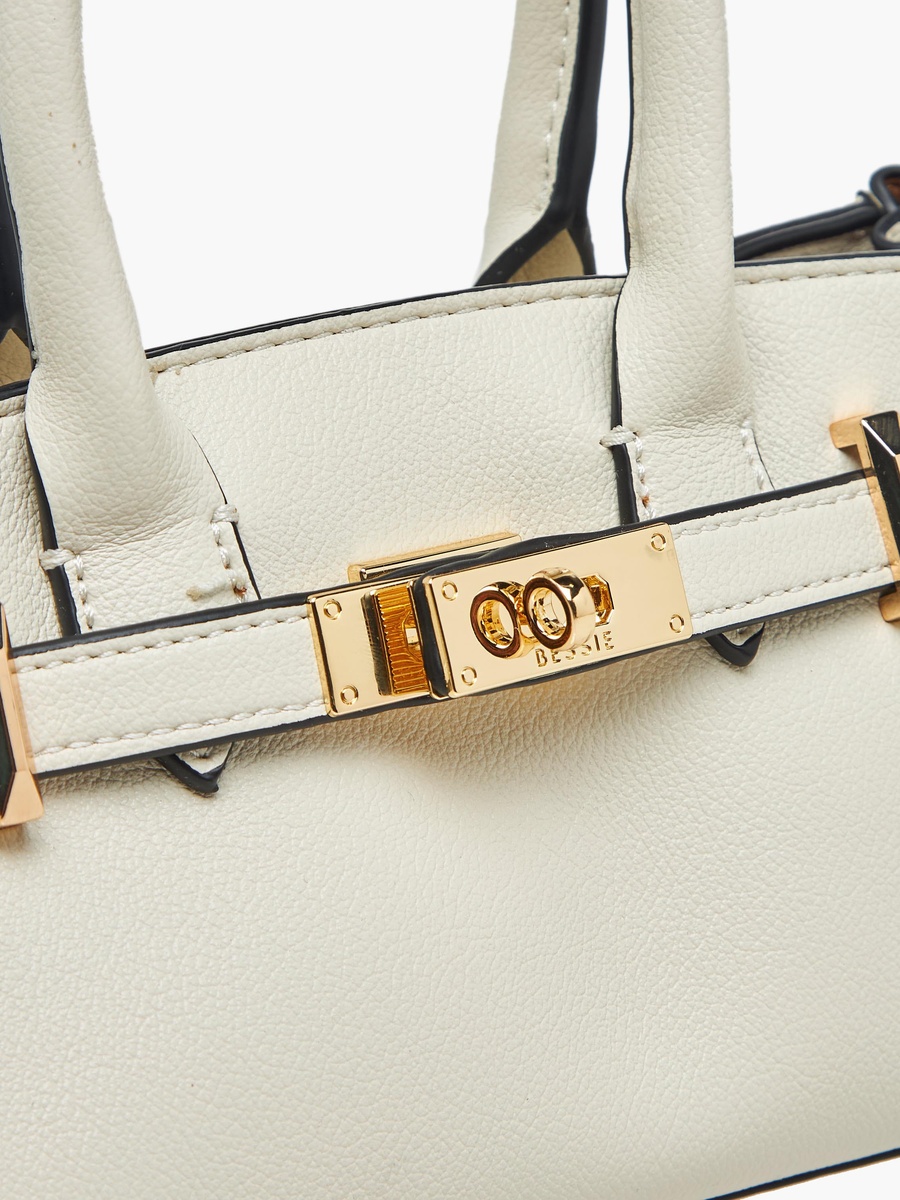 Textured Tote Bag with Detachable Chain Strap