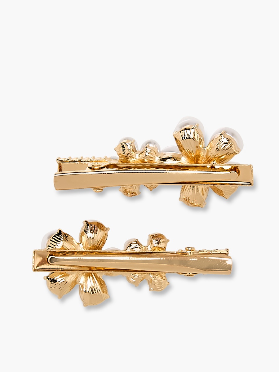 Pack of 2 Hair Clips with Pearl Embellishments