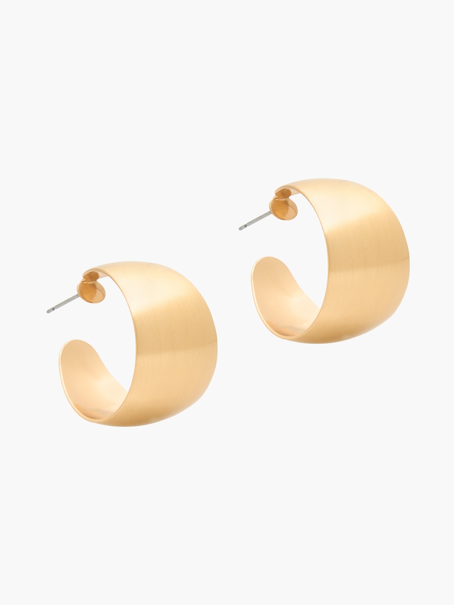 Metal Hoop Earrings with Pushback Closure