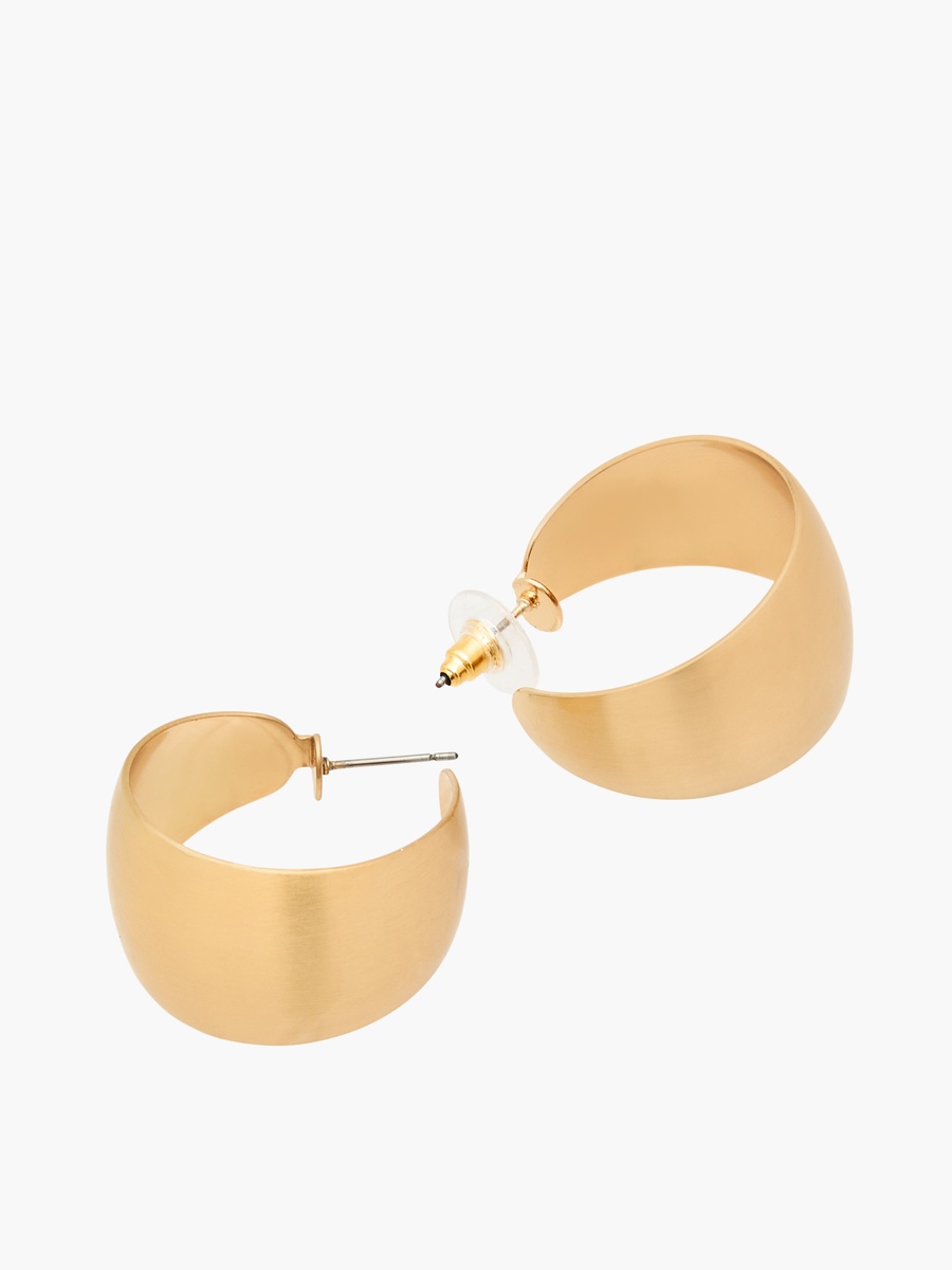 Metal Hoop Earrings with Pushback Closure