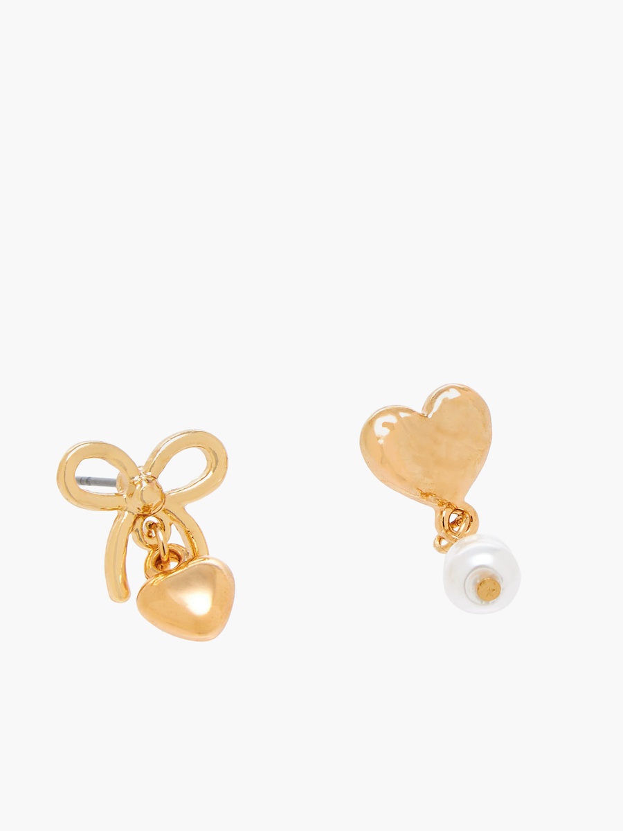 Pack of 2 Gold Finish Earrings with Pushback Closure