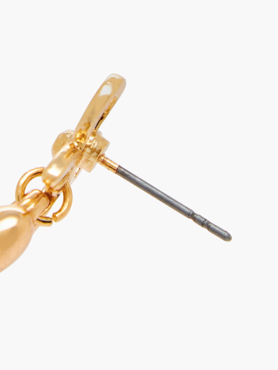 Pack of 2 Gold Finish Earrings with Pushback Closure