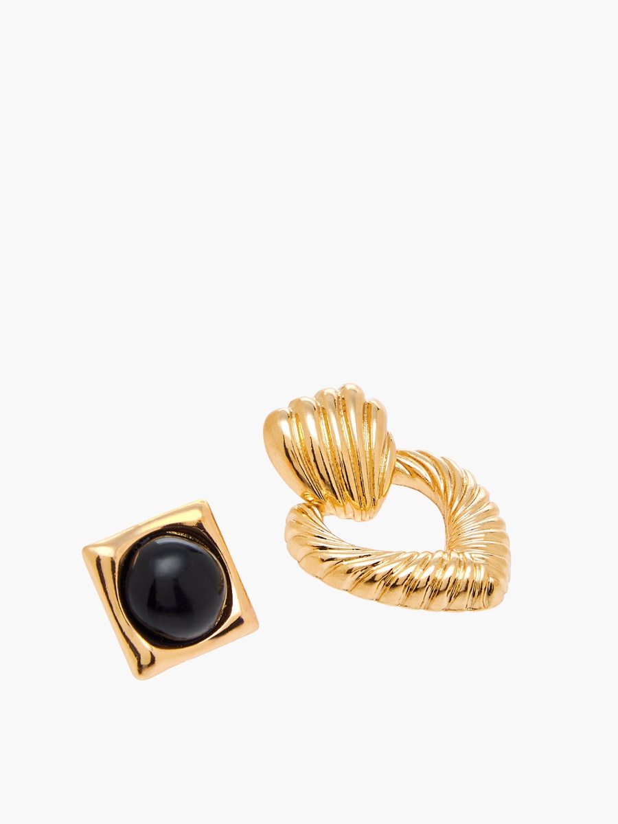 Pack of 2 Metallic Earrings with Pushback Closure