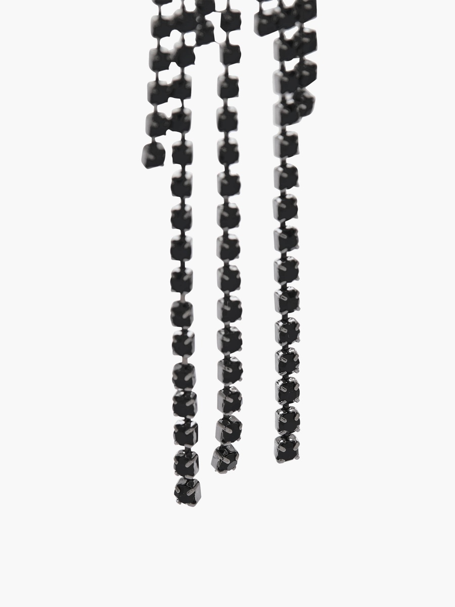 Stone Embellished Dangler Earrings with Pushback Closure