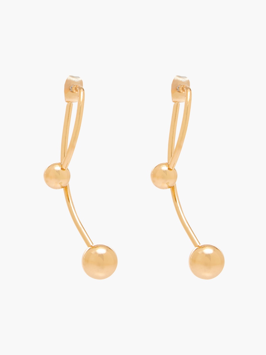 Metallic Drop Earrings with Pushback Closure