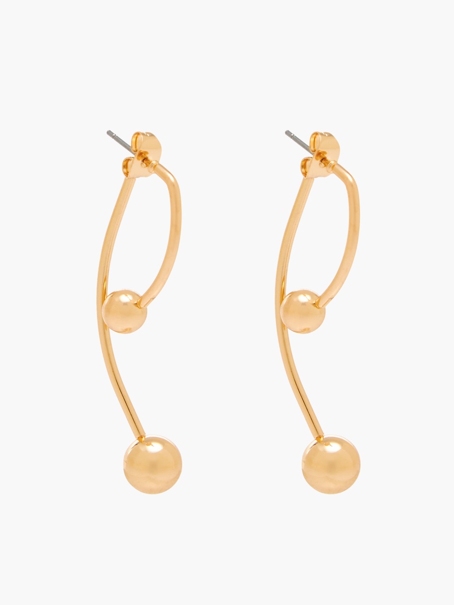 Metallic Drop Earrings with Pushback Closure