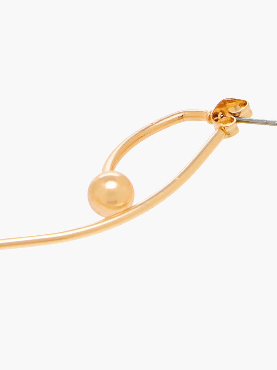 Metallic Drop Earrings with Pushback Closure
