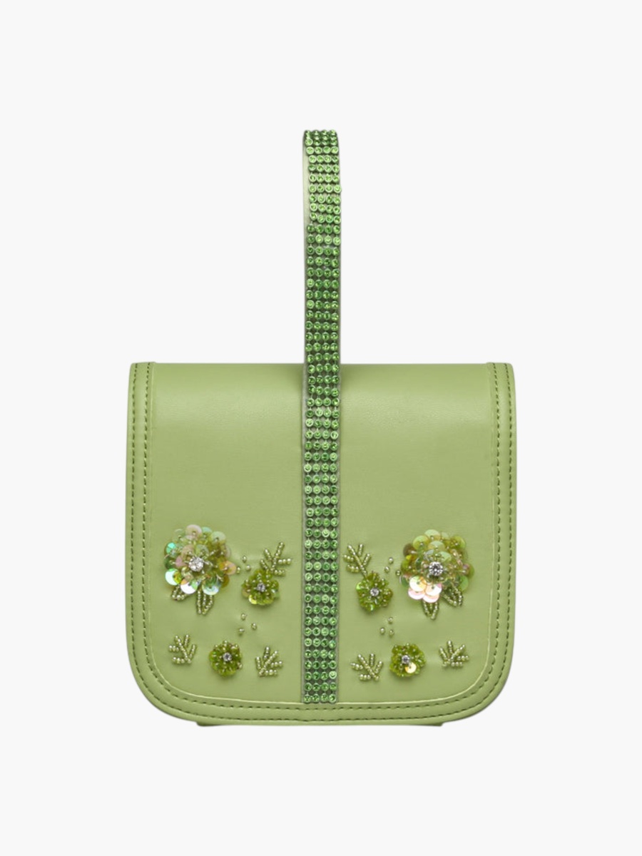 Embellished Clutch with Button Closure