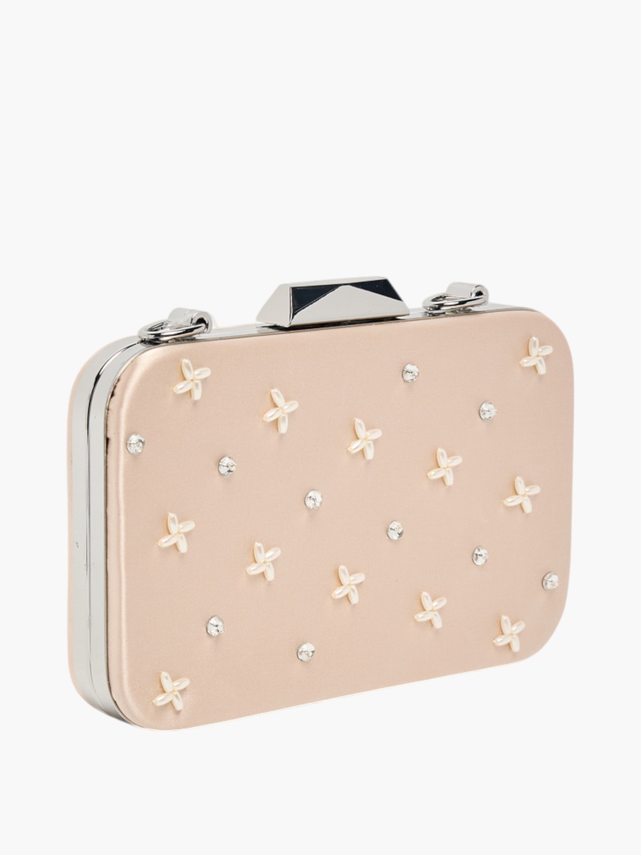 Embellished Clutch with Chain Strap