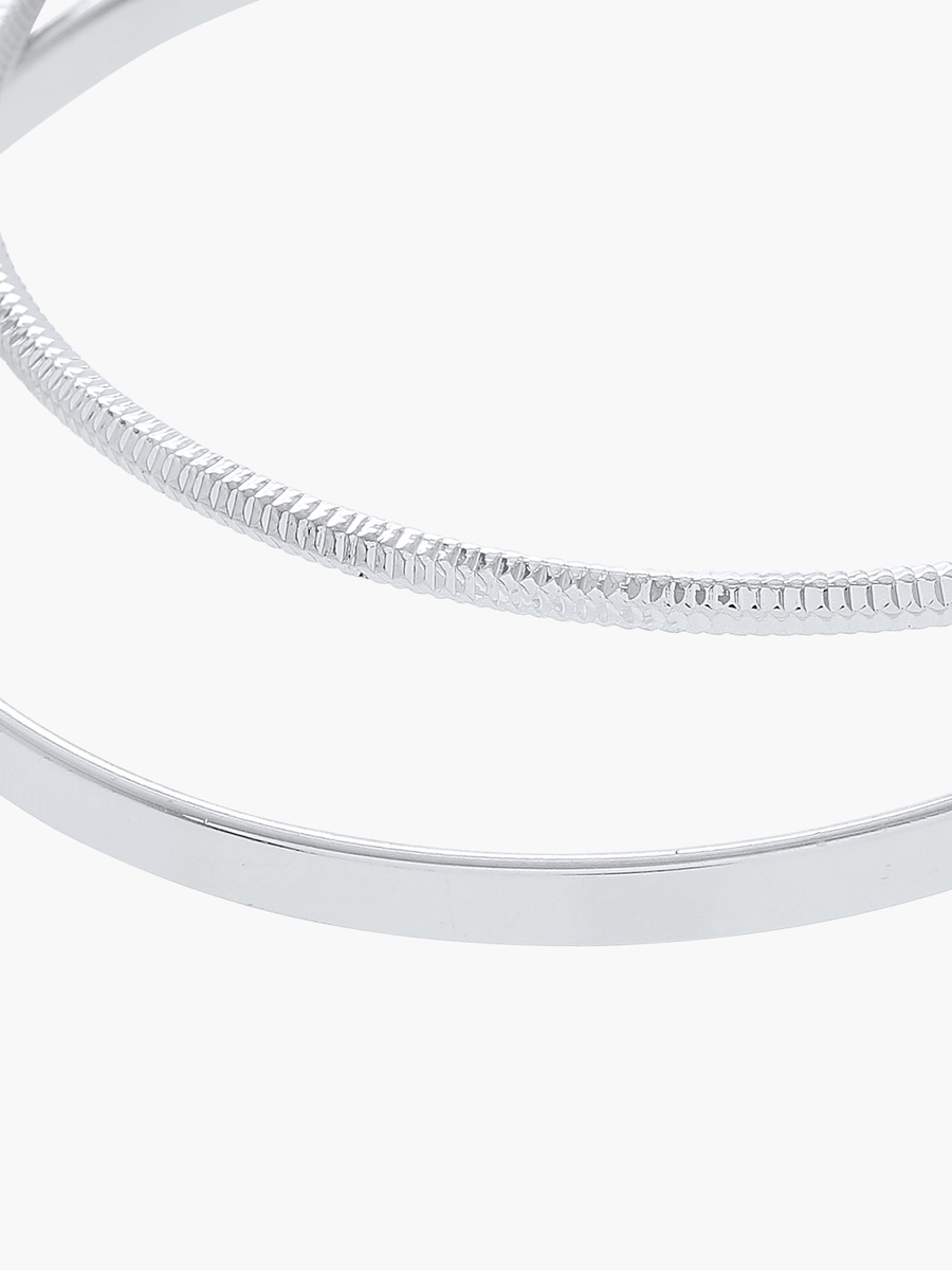 Pack of 10 Metal Silver Plated Bangle