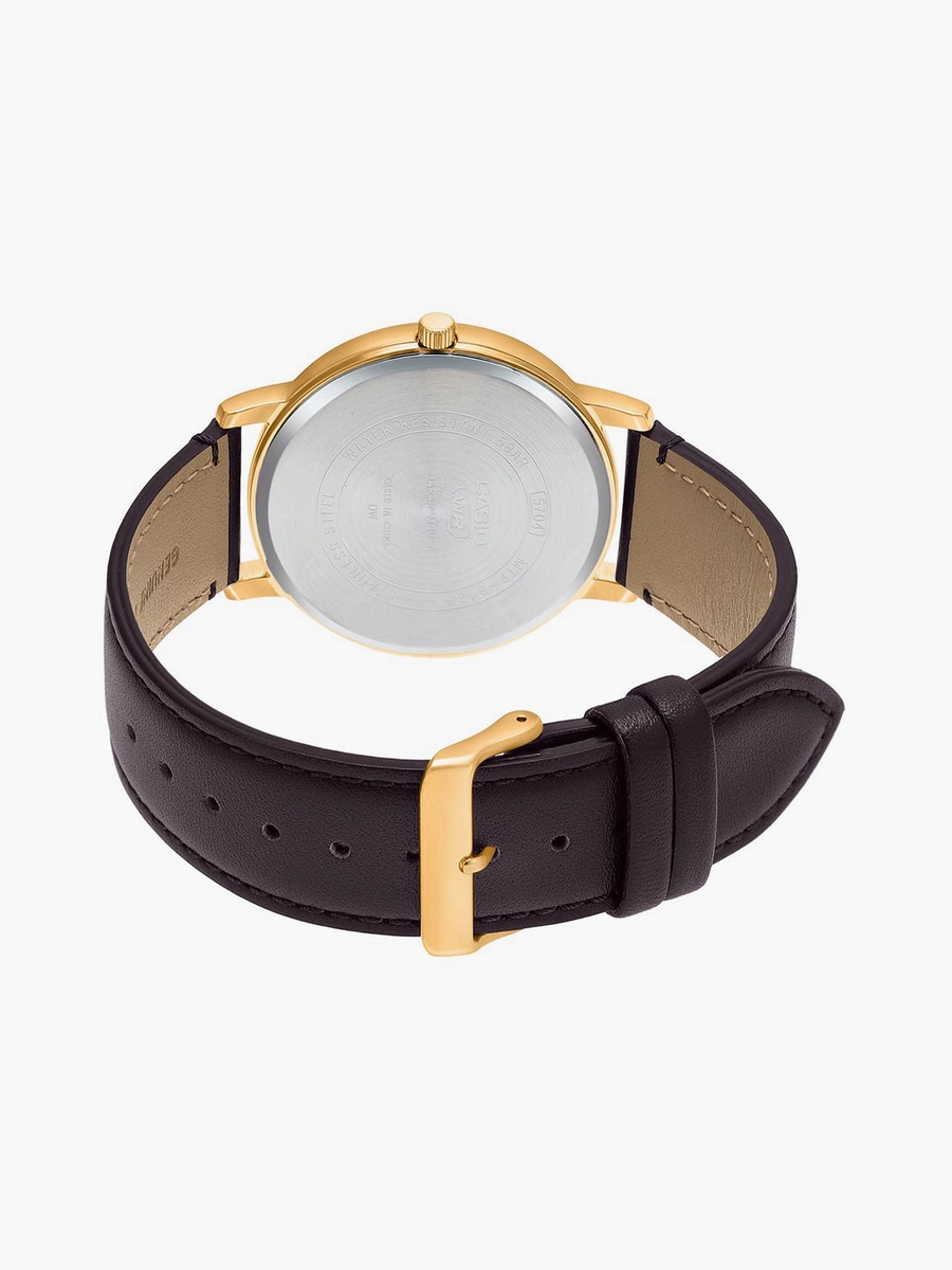Men Maroon Analog Leather Strap Watch - MTP-B125GL-7AVDF - 41 MM