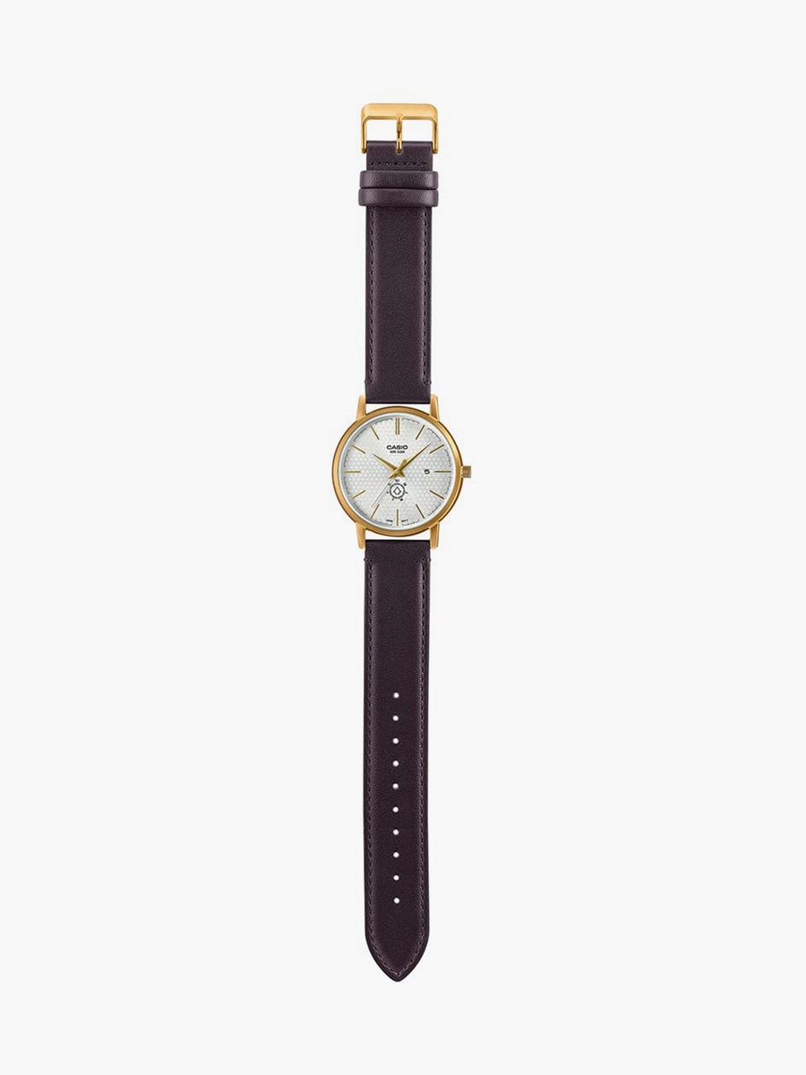 Men Maroon Analog Leather Strap Watch - MTP-B125GL-7AVDF - 41 MM