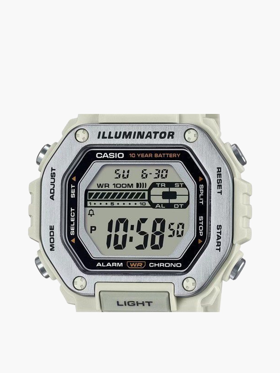 Men 51MM White Digital Plastic Strap Watch - MWD-110H-8AVDF