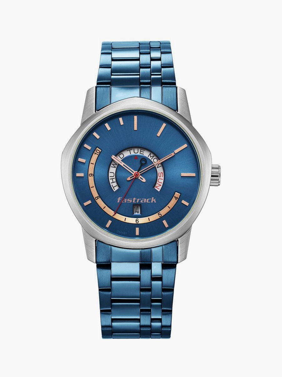 Fastrack Men 40 MM Blue Analog Stainless Steel Watch - 3279KM01