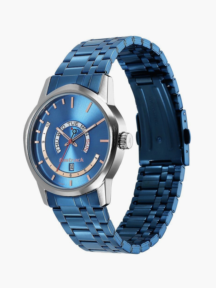 Fastrack Men 40 MM Blue Analog Stainless Steel Watch - 3279KM01