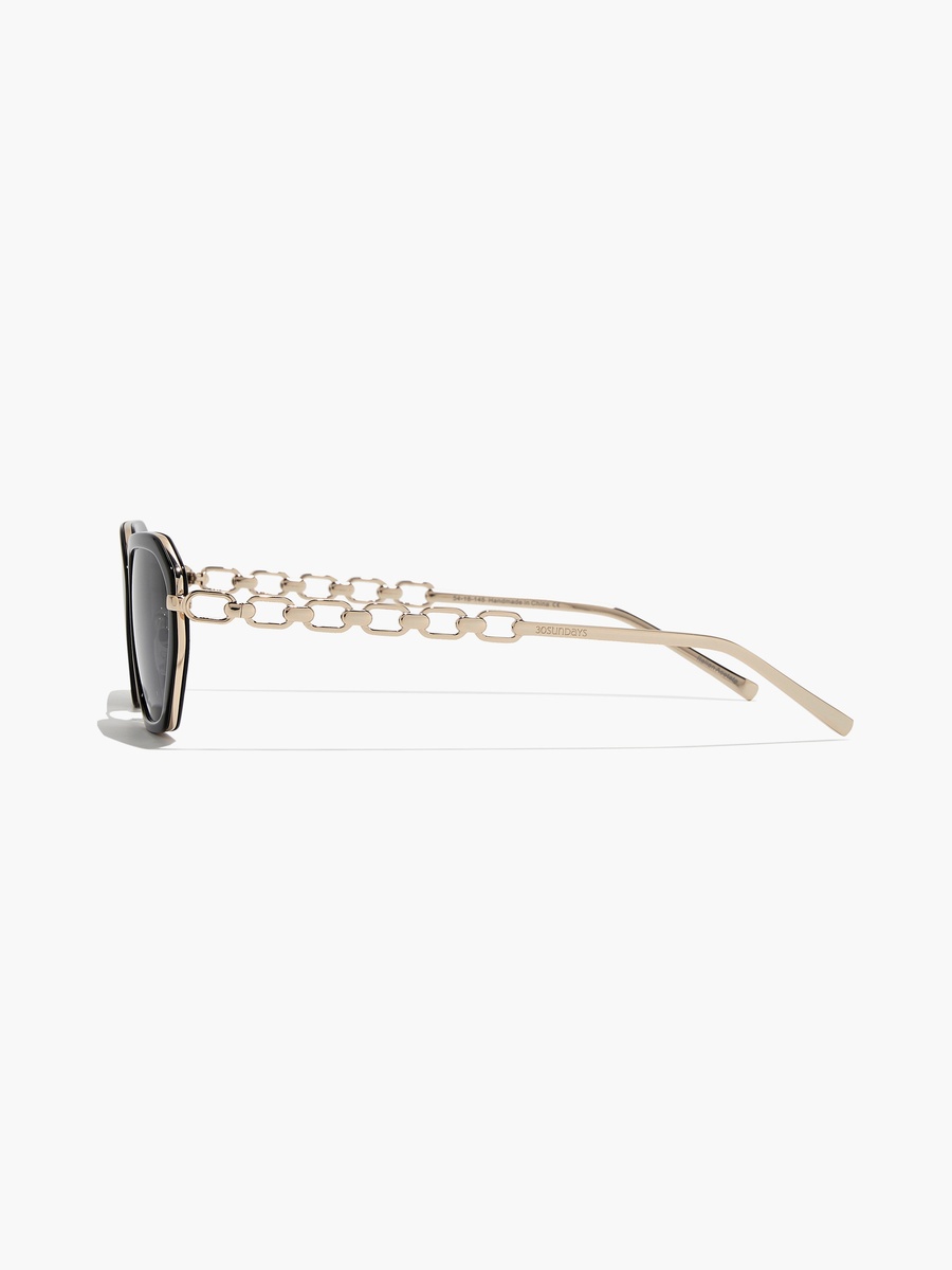 DECO 54 MM Black Geometric Sunglasses