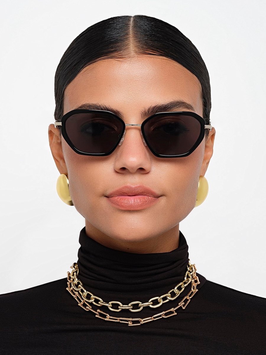 DECO 54 MM Black Geometric Sunglasses