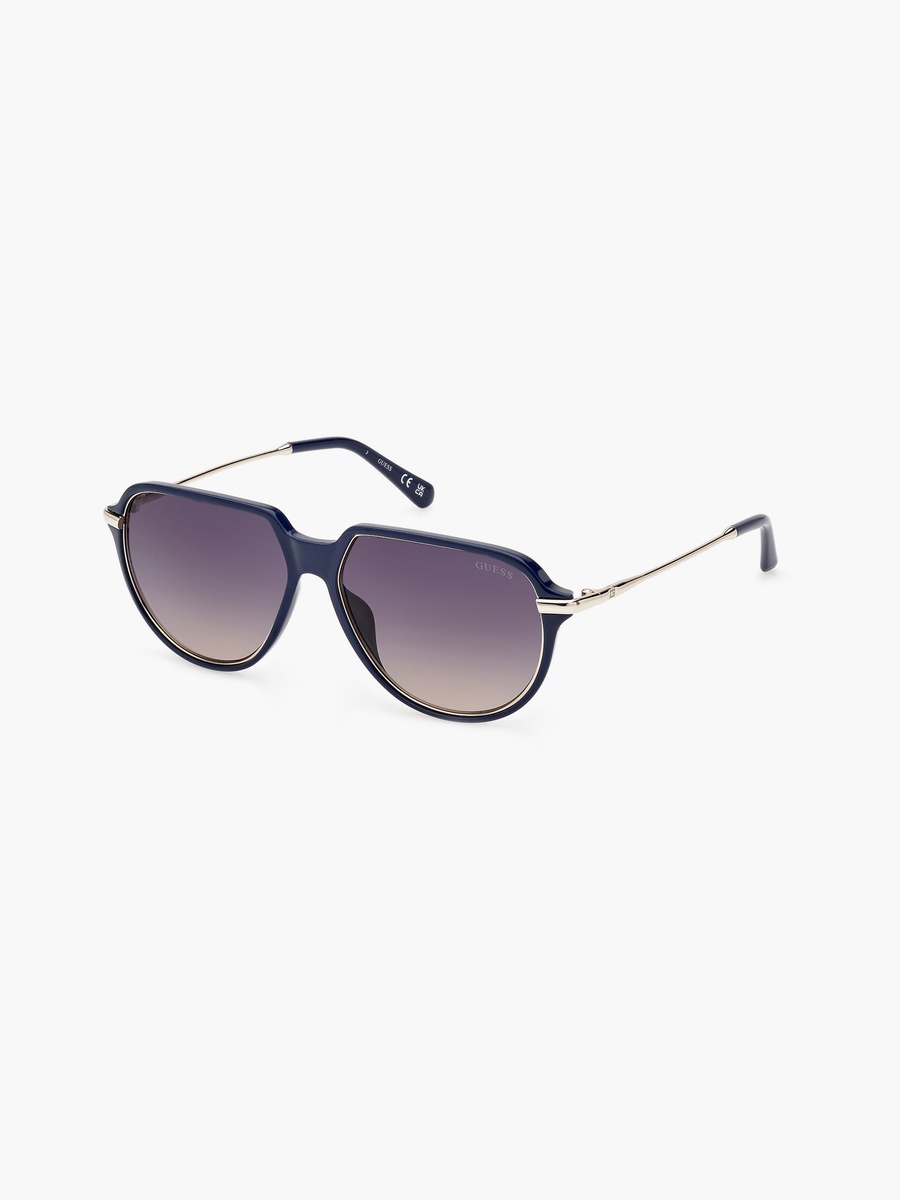 56 MM Gradient Blue Aviator Sunglasses GU0006790W56