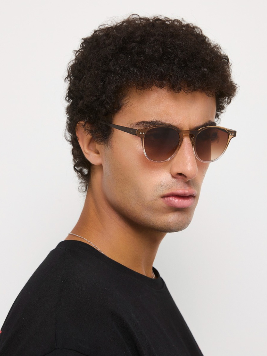 49MM Brown Geometric Sunglasses 30S-000403-0404