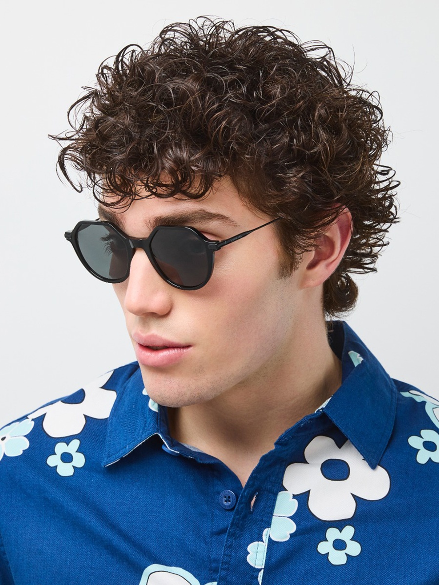 50MM Black Geometric Sunglasses 30S-000411-0101