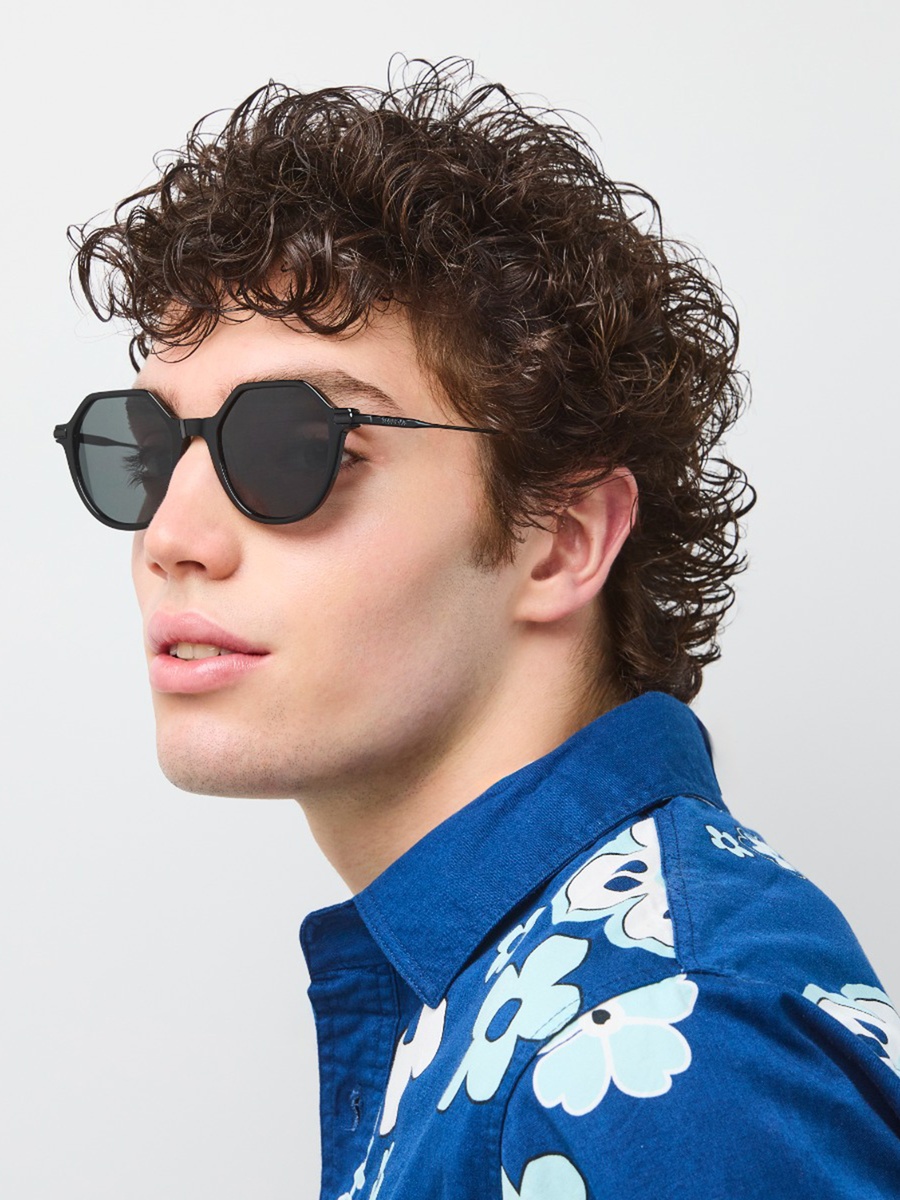 50MM Black Geometric Sunglasses 30S-000411-0101