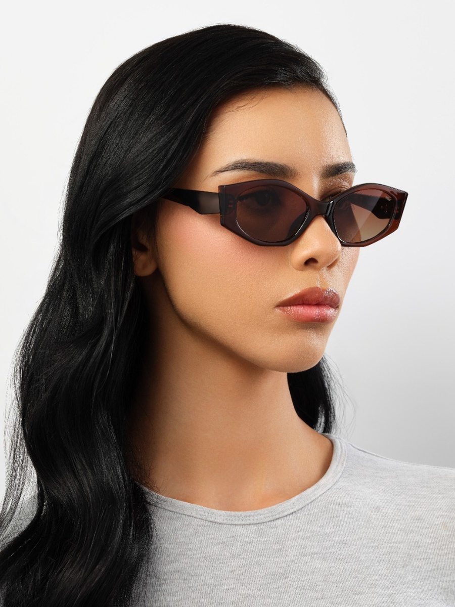 51MM Brown Geometric Sunglasses BLA-000316-0404