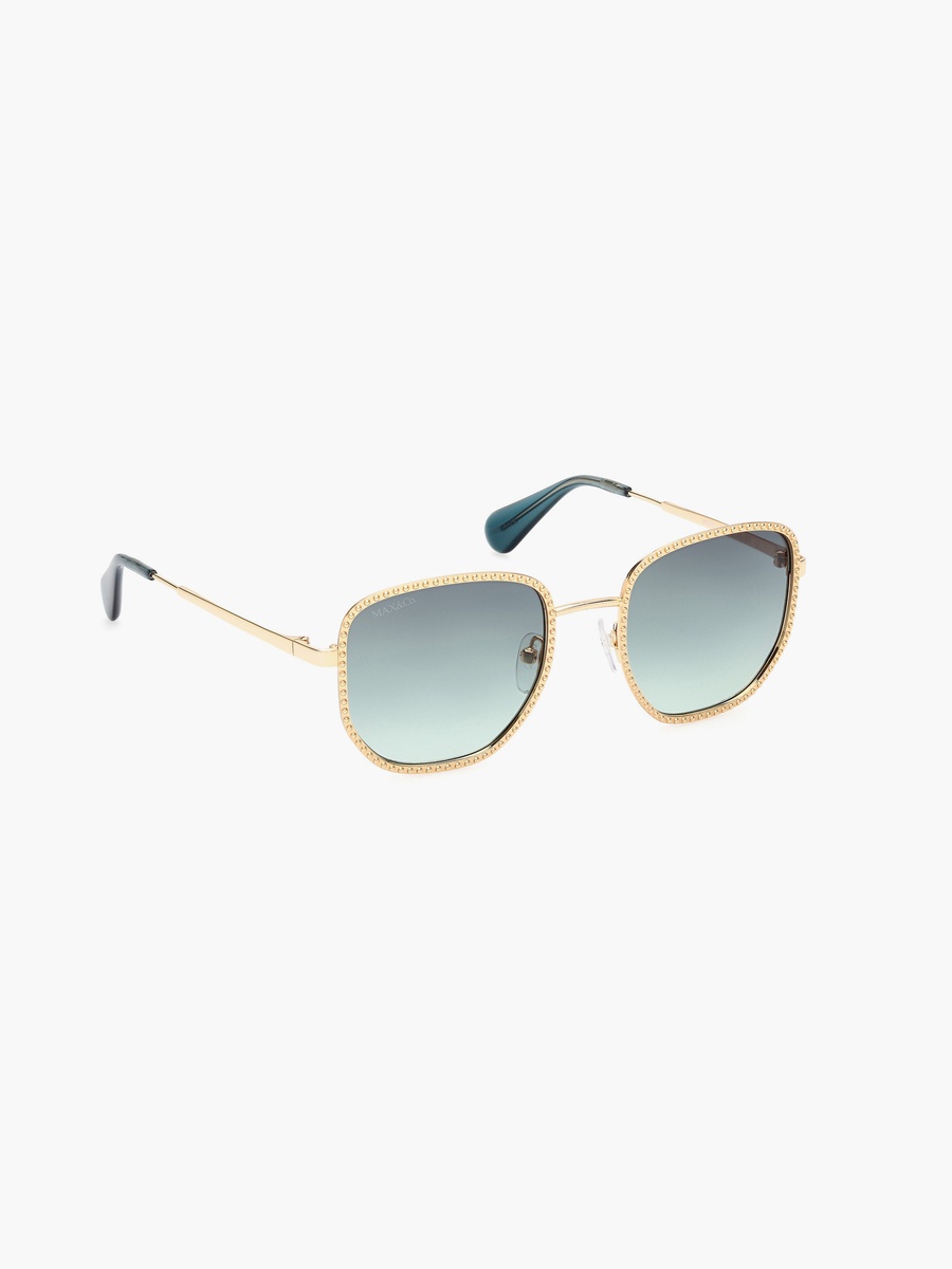 52 MM Gradient Green Round Sunglasses MO009130P52