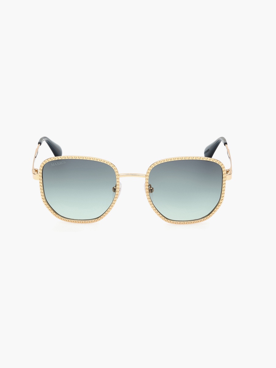 52 MM Gradient Green Round Sunglasses MO009130P52