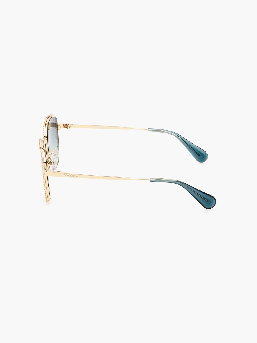52 MM Gradient Green Round Sunglasses MO009130P52
