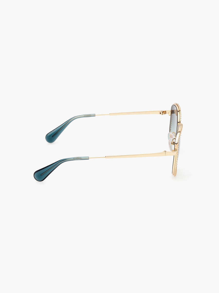 52 MM Gradient Green Round Sunglasses MO009130P52