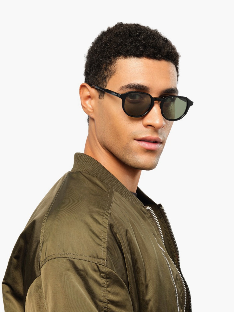Leon Polarized 50MM Green Geometric Sunglasses - 30S-000439-0106p