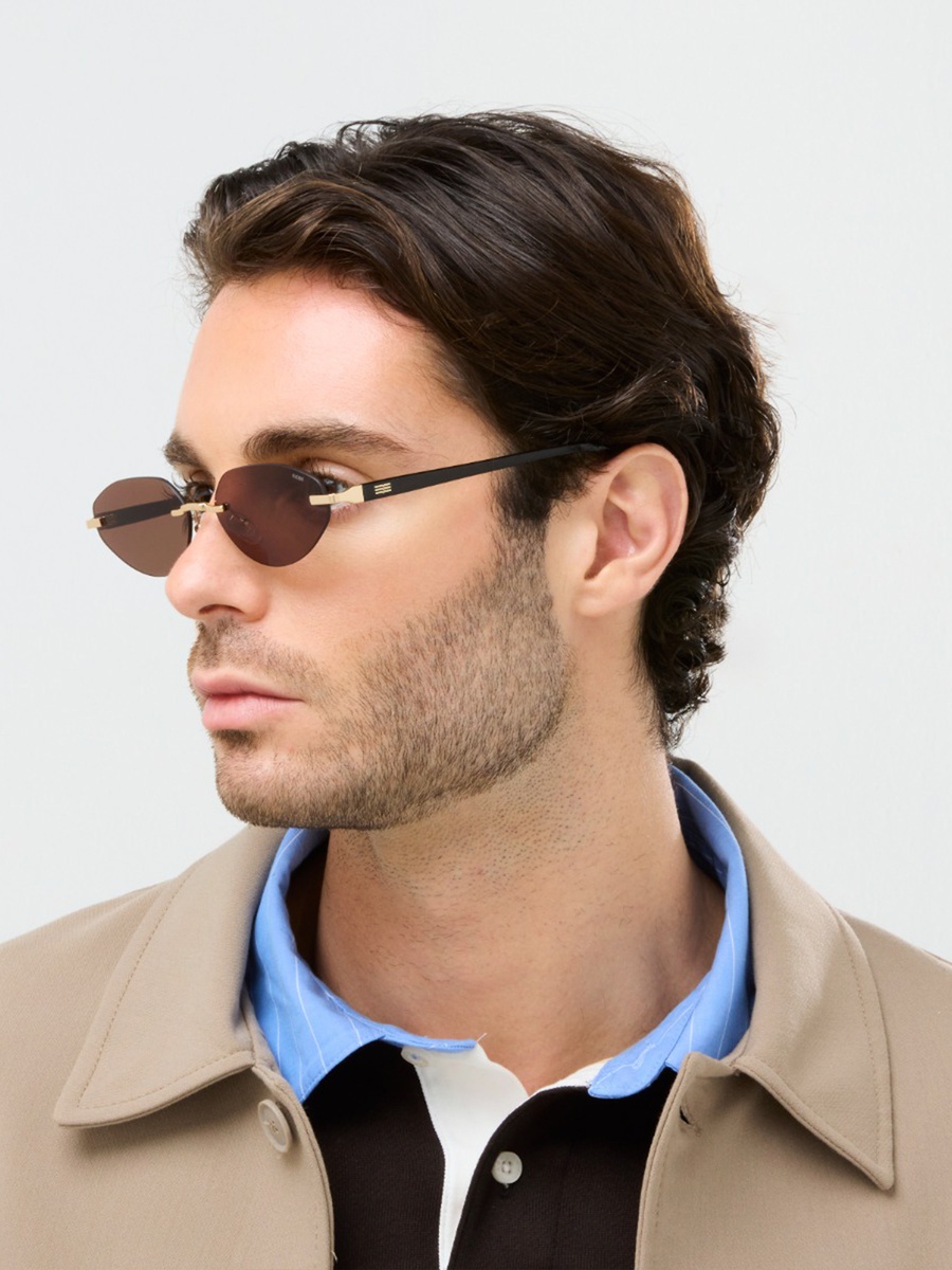 Clarence 56MM Brown Geometric Sunglasses - BLA-000334-2904