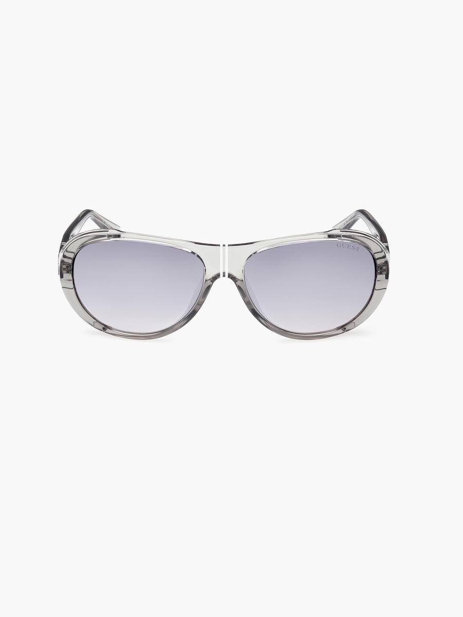 62MM Mirror Grey Oval Sunglasses GU0008120C62