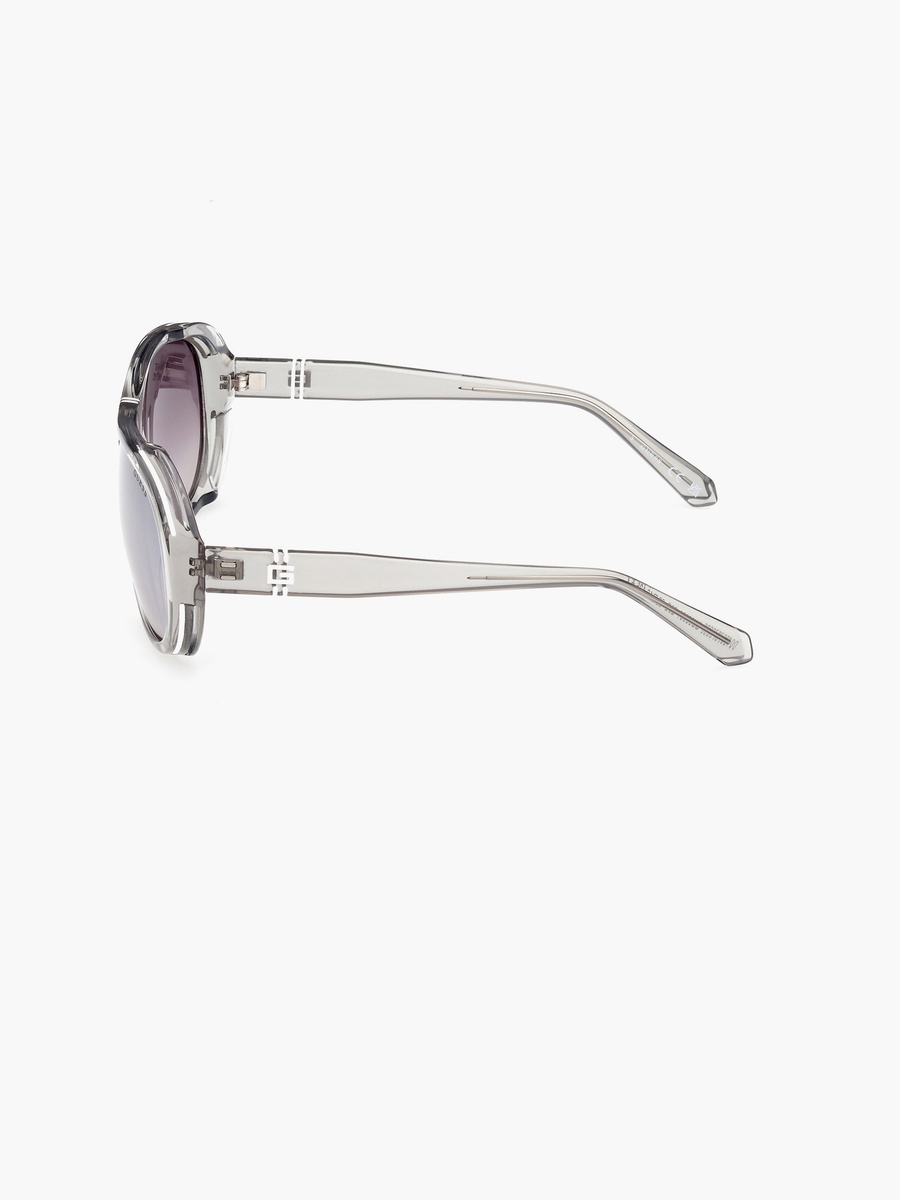 62MM Mirror Grey Oval Sunglasses GU0008120C62