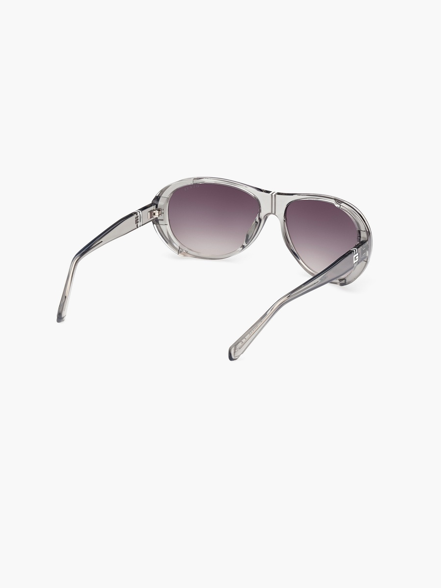 62MM Mirror Grey Oval Sunglasses GU0008120C62