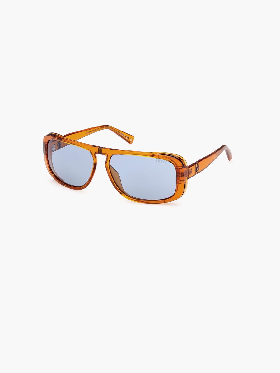 62MM Blue Rectangle Sunglasses GU0008244V62