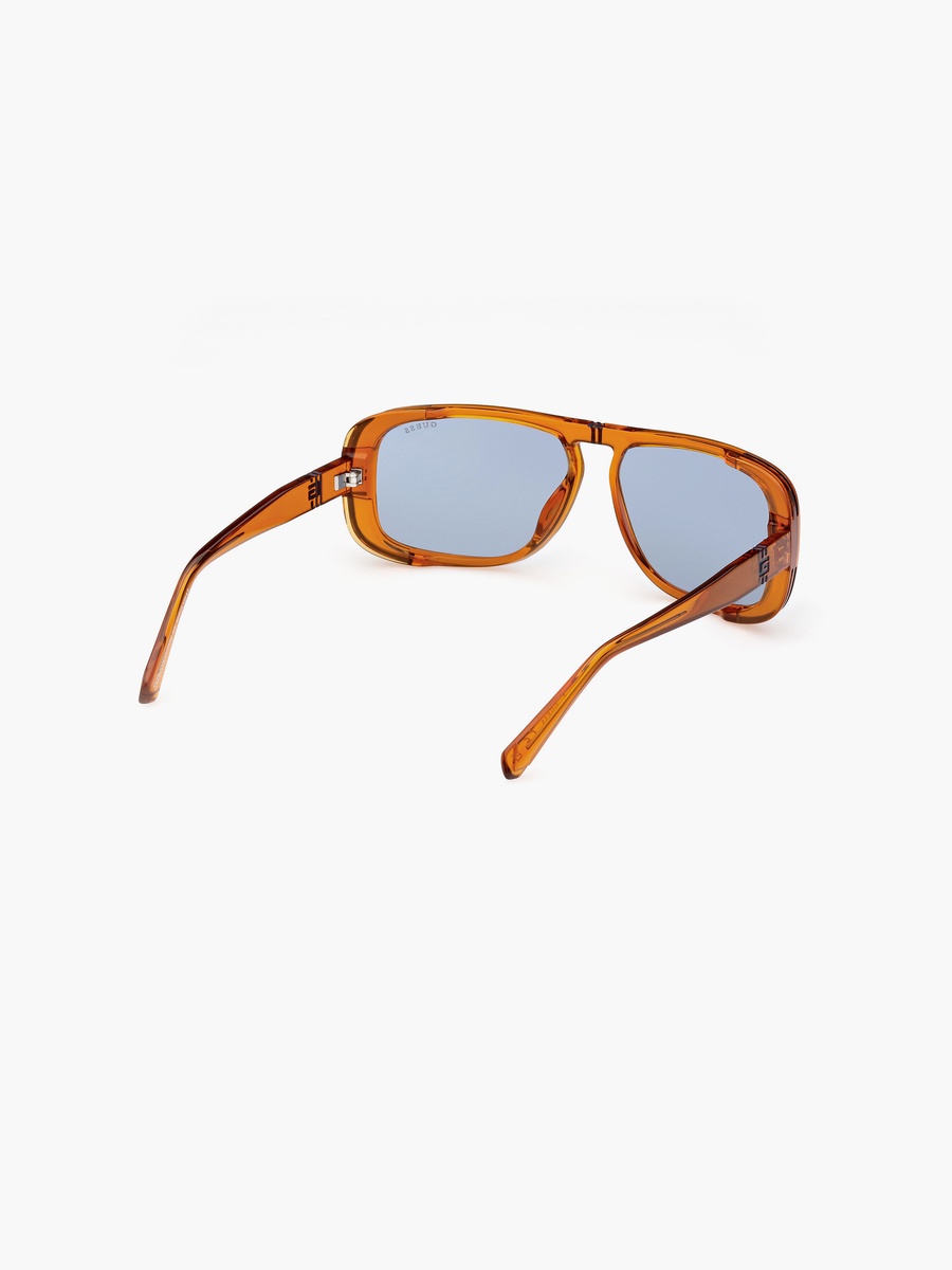 62MM Blue Rectangle Sunglasses GU0008244V62