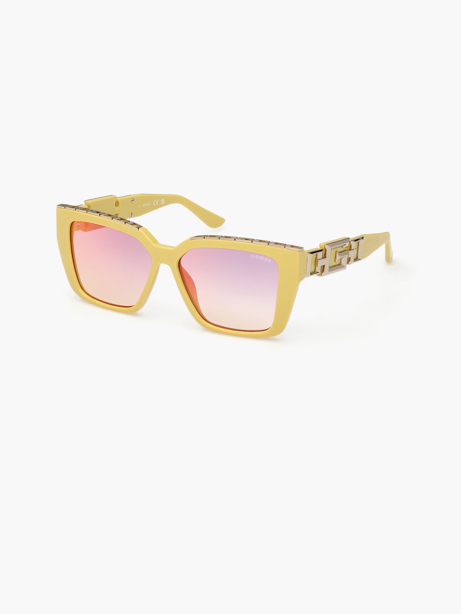 55MM Blue Mirror Butterfly Sunglasses GU791539X55