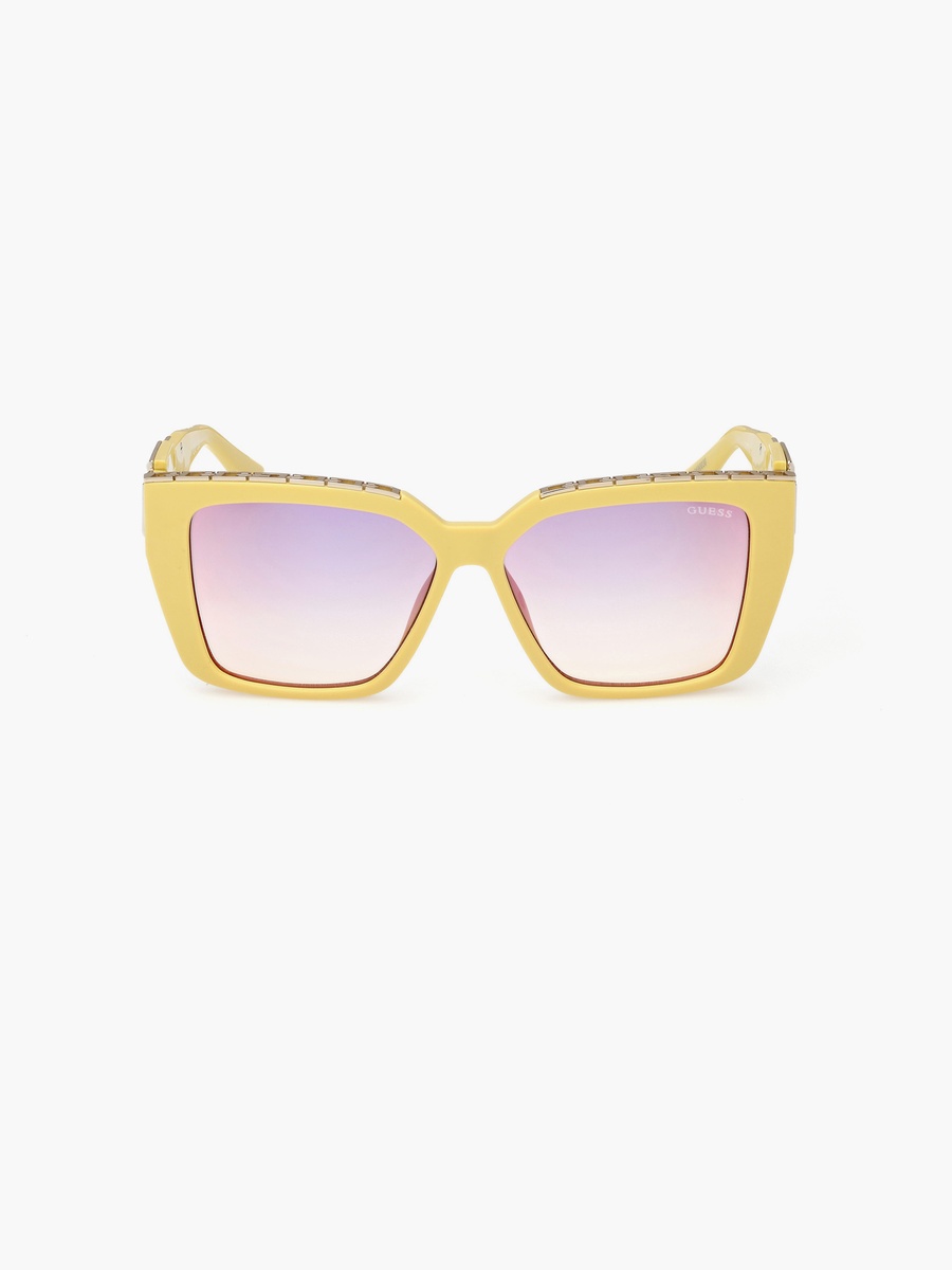 55MM Blue Mirror Butterfly Sunglasses GU791539X55