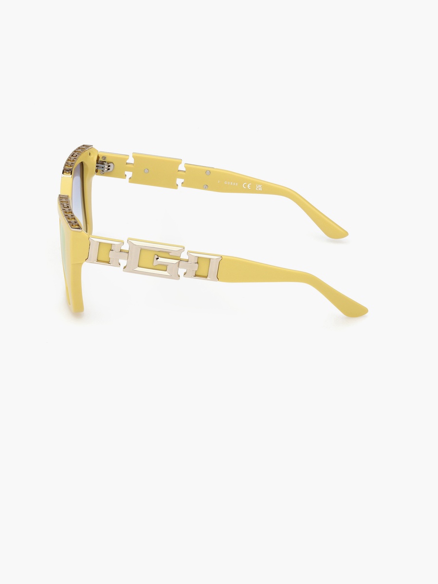 55MM Blue Mirror Butterfly Sunglasses GU791539X55