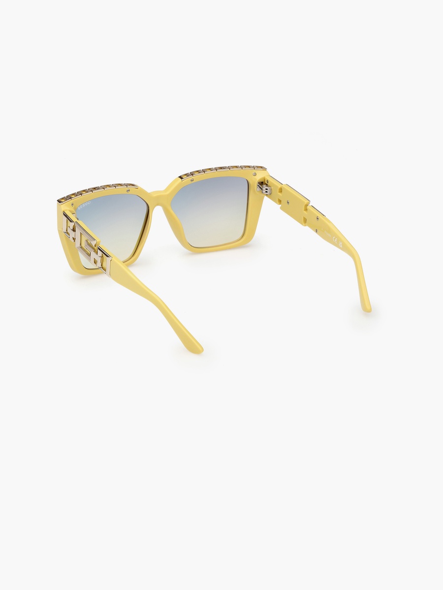 55MM Blue Mirror Butterfly Sunglasses GU791539X55