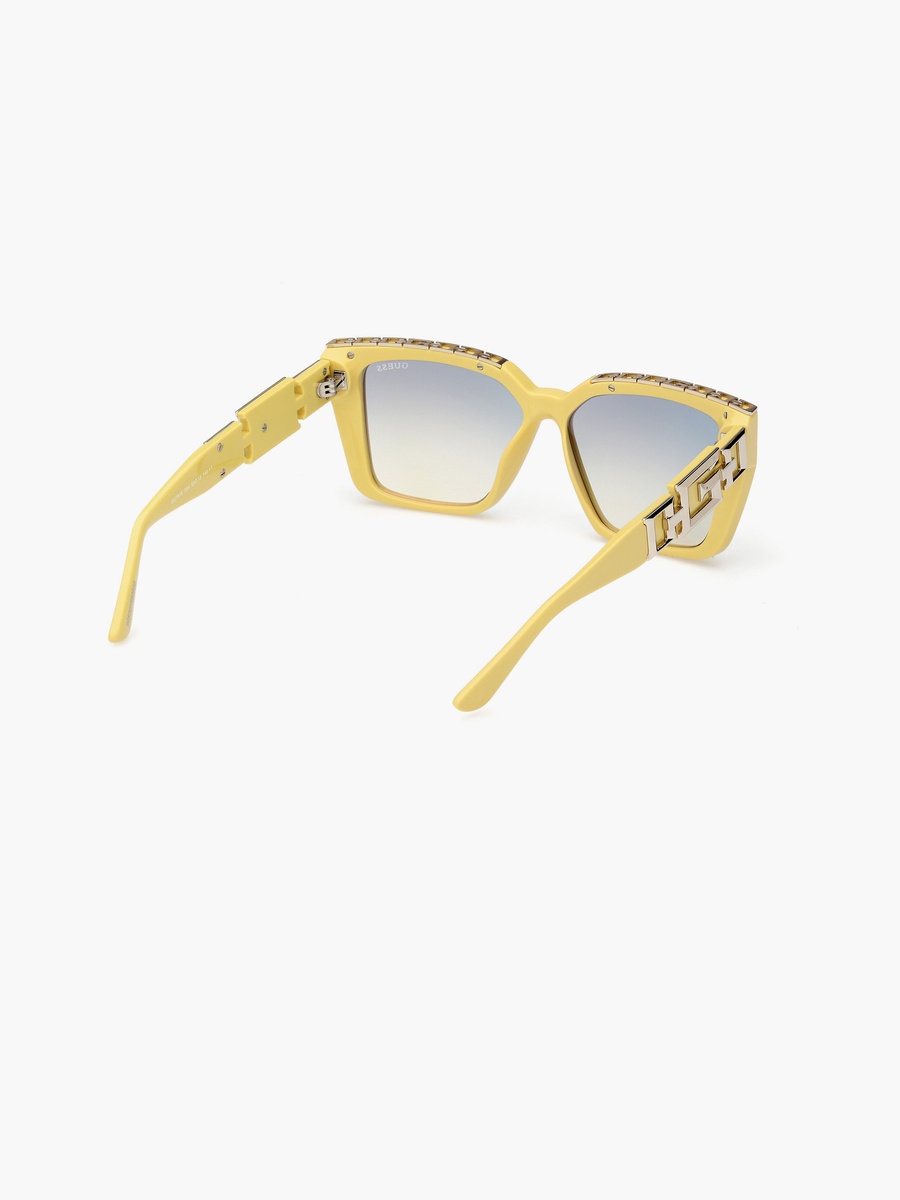 55MM Blue Mirror Butterfly Sunglasses GU791539X55
