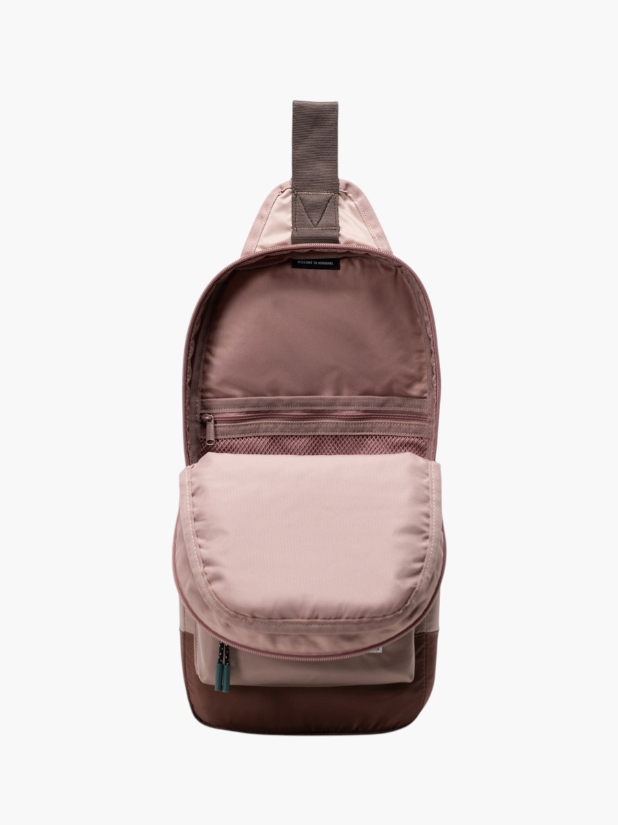 Solid Sling Backpack with Adjustable Strap and Zip Closure - 18x15x6 cm