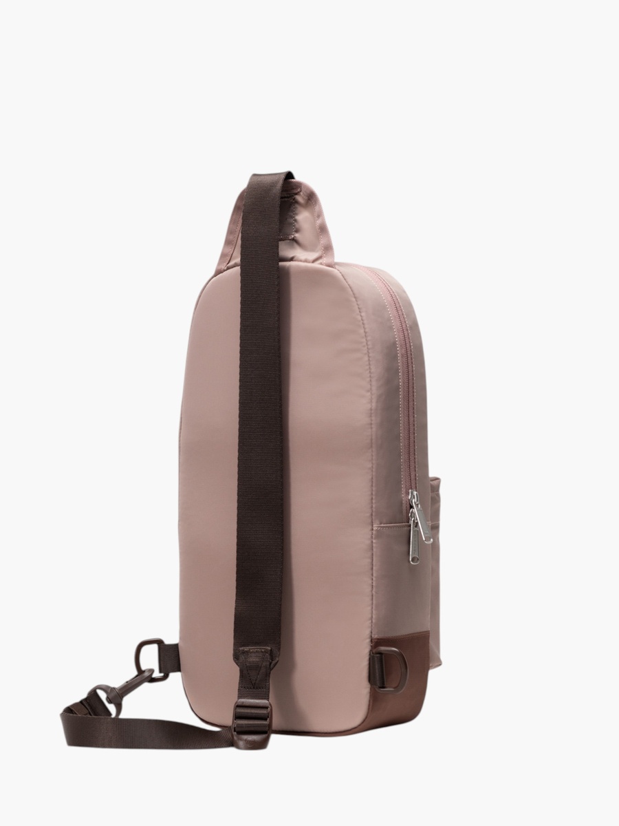 Solid Sling Backpack with Adjustable Strap and Zip Closure - 18x15x6 cm