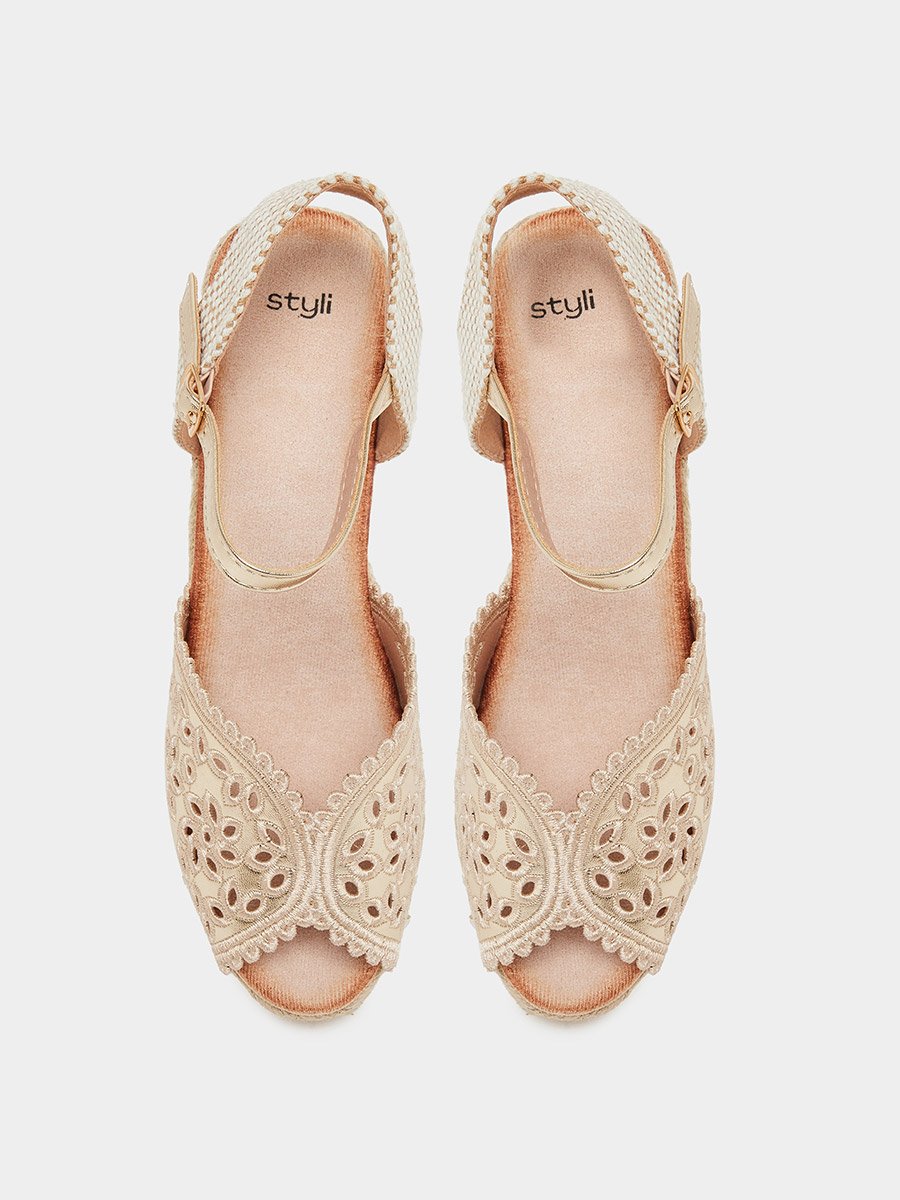 Peep Toe Wedge Espadrilles