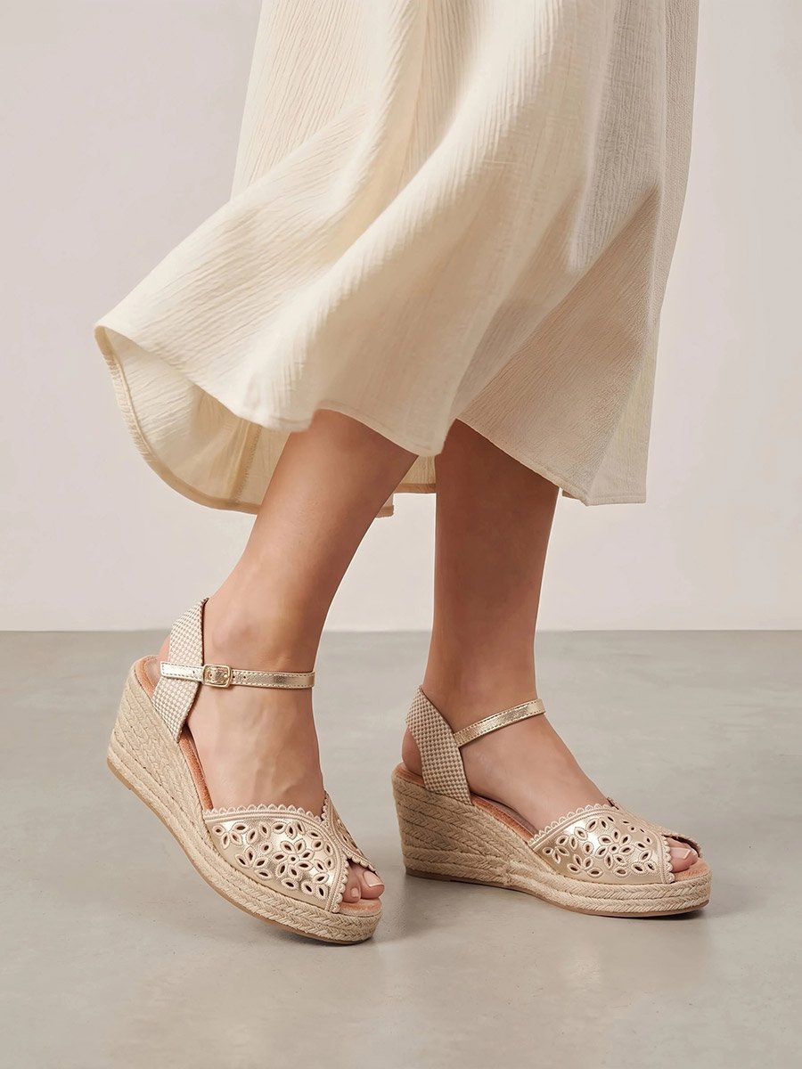 Peep Toe Wedge Espadrilles