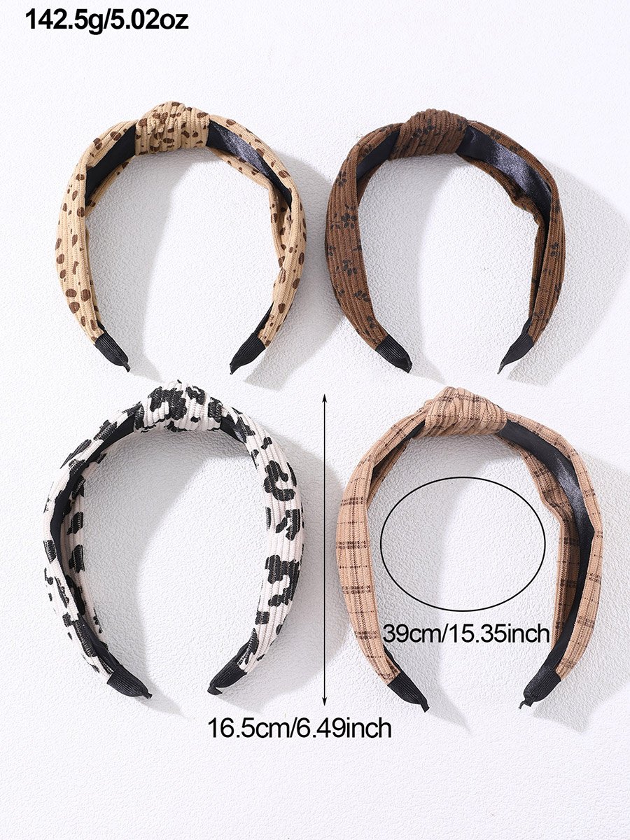 Pack of 4 - Printed Knotted Headband