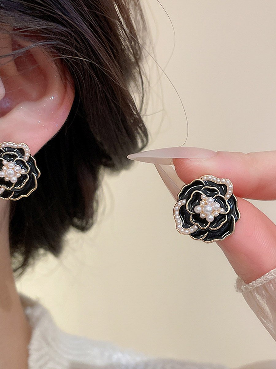 Set of 7 - Faux Pearl Embellished Earrings